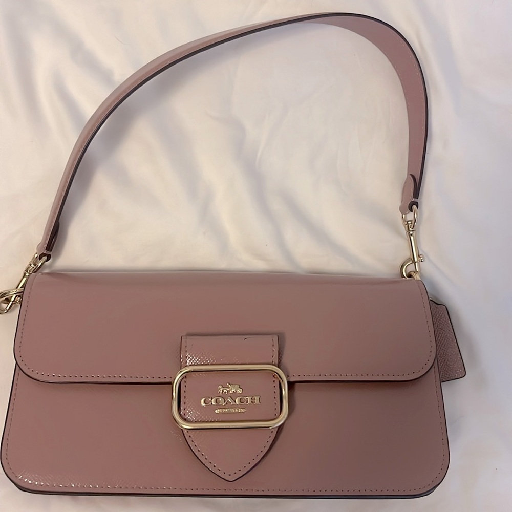 Authentic patent leather coach bag w short and long straps